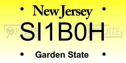 SI1B0H New Jersey License Plate