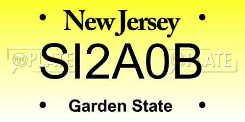 SI2A0B New Jersey License Plate