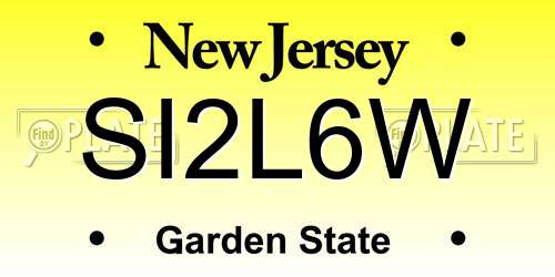 SI2L6W New Jersey License Plate