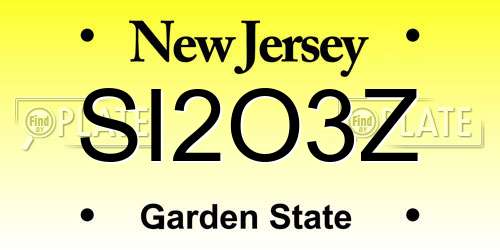SI2O3Z New Jersey License Plate