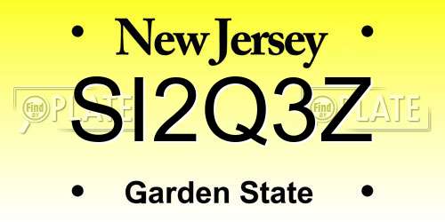 SI2Q3Z New Jersey License Plate