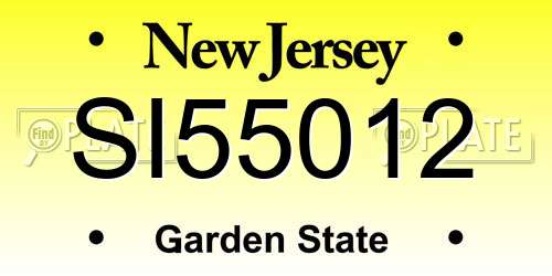 SI55012 New Jersey License Plate