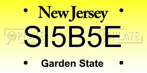 SI5B5E New Jersey License Plate