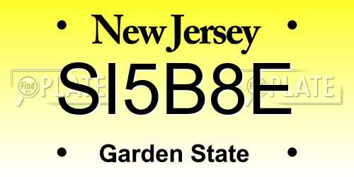 SI5B8E New Jersey License Plate