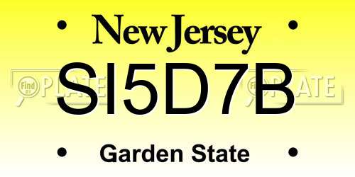 SI5D7B New Jersey License Plate