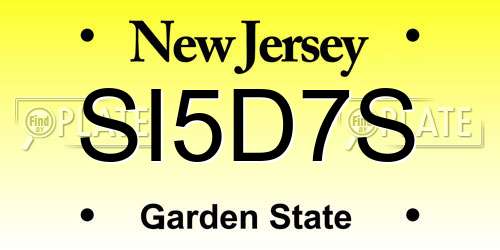 SI5D7S New Jersey License Plate