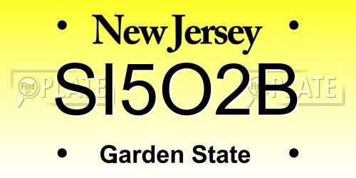 SI5O2B New Jersey License Plate