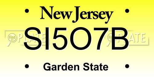 SI5O7B New Jersey License Plate