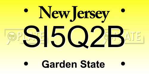 SI5Q2B New Jersey License Plate