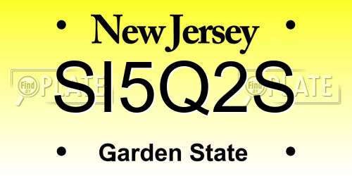 SI5Q2S New Jersey License Plate