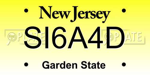 SI6A4D New Jersey License Plate