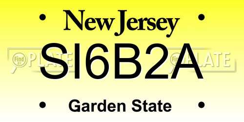 SI6B2A New Jersey License Plate