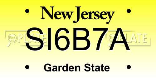 SI6B7A New Jersey License Plate