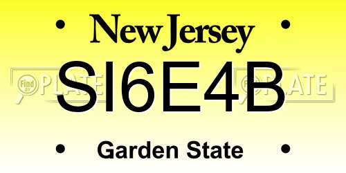 SI6E4B New Jersey License Plate