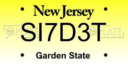 SI7D3T New Jersey License Plate