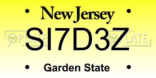SI7D3Z New Jersey License Plate