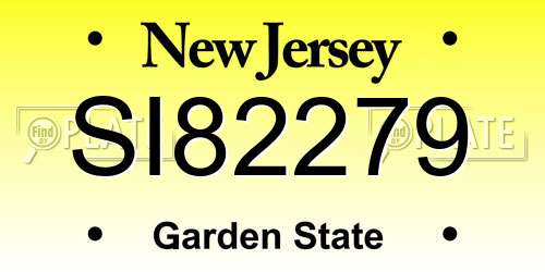 SI82279 New Jersey License Plate