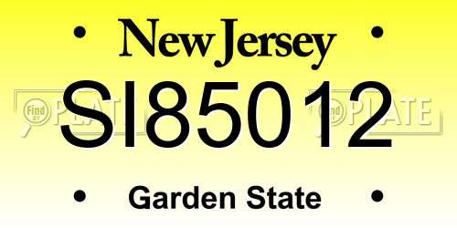 SI85012 New Jersey License Plate