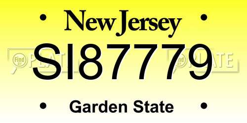 SI87779 New Jersey License Plate