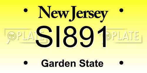 SI891 New Jersey License Plate