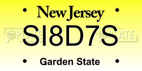 SI8D7S New Jersey License Plate