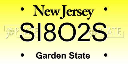 SI8O2S New Jersey License Plate