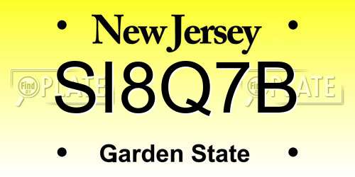 SI8Q7B New Jersey License Plate
