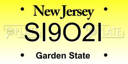 SI9O2I New Jersey License Plate