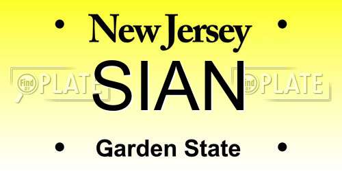 SIAN New Jersey License Plate