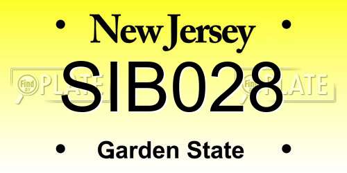 SIB028 New Jersey License Plate