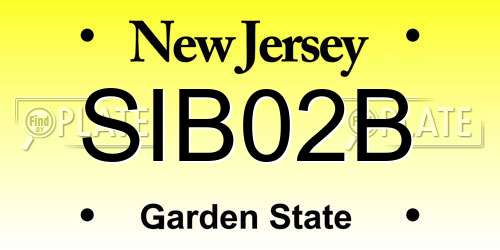 SIB02B New Jersey License Plate