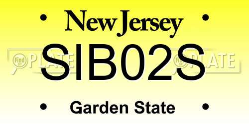 SIB02S New Jersey License Plate