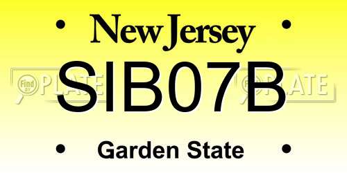 SIB07B New Jersey License Plate