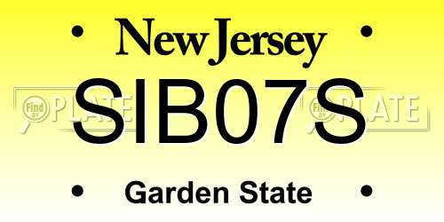 SIB07S New Jersey License Plate