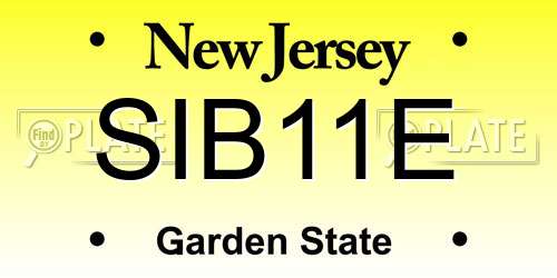 SIB11E New Jersey License Plate