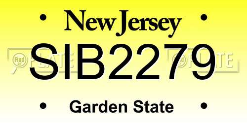 SIB2279 New Jersey License Plate