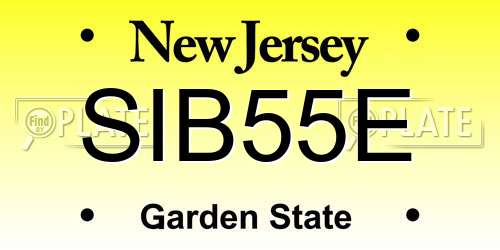 SIB55E New Jersey License Plate