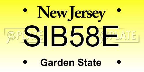 SIB58E New Jersey License Plate