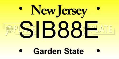 SIB88E New Jersey License Plate