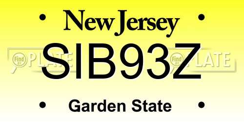 SIB93Z New Jersey License Plate