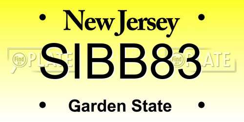 SIBB83 New Jersey License Plate