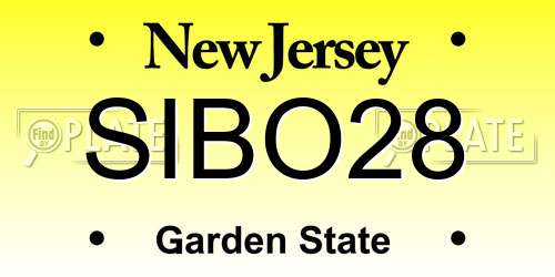 SIBO28 New Jersey License Plate