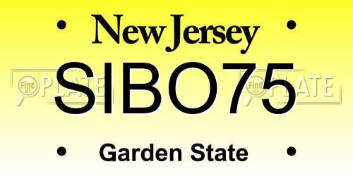 SIBO75 New Jersey License Plate