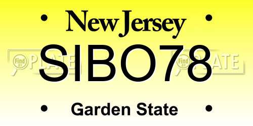 SIBO78 New Jersey License Plate