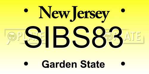 SIBS83 New Jersey License Plate