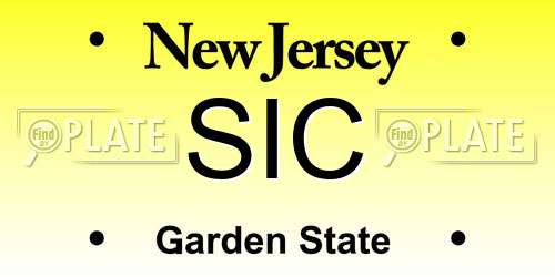 SIC New Jersey License Plate