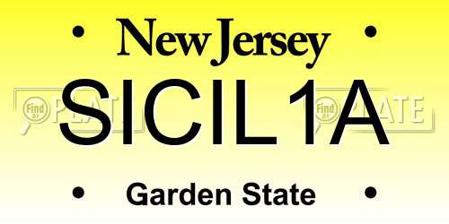 SICIL1A New Jersey License Plate