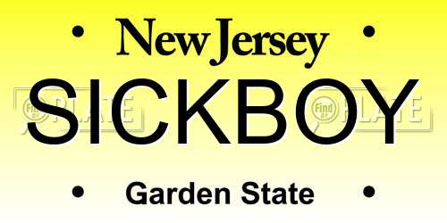 SICKBOY New Jersey License Plate