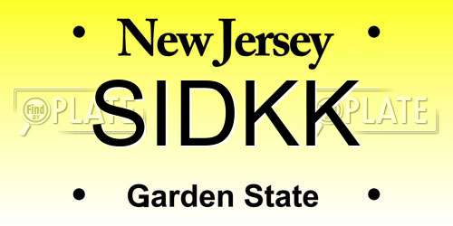 SIDKK New Jersey License Plate