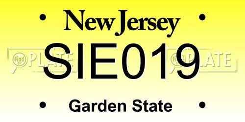 SIE019 New Jersey License Plate